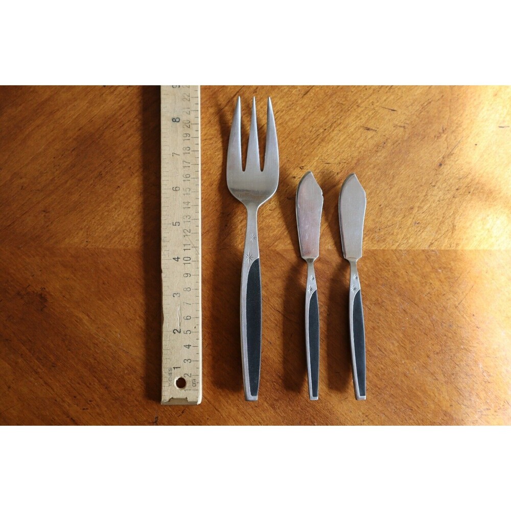 Mar-Crest MCFMCF3 Stainless Ebony 2 Star Twin Starburst:  Meat Fork Spreader